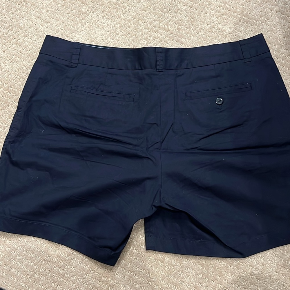 2 pairs J. Crew Chino shorts, 1 tan/1 blue, sz.14, tan - worn 1x, blue - worn 0x - Picture 6 of 7